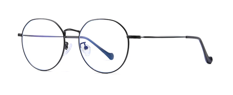 Peekaboo защитные компьютерные очки анти светло-голубые женские ретро круглые мужские очки оптические оправы золотые металлические - Цвет оправы: black with clear
