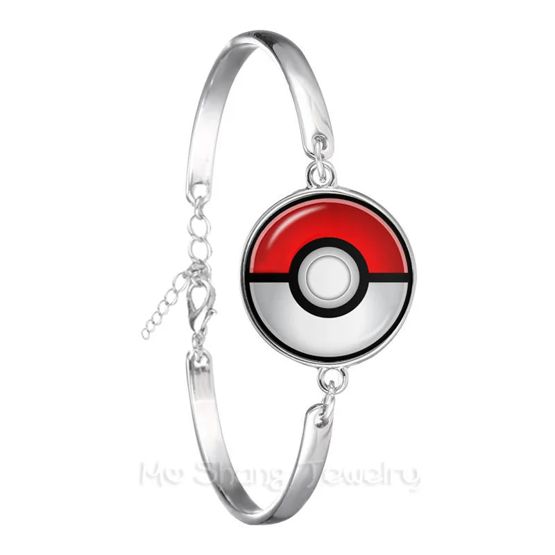 Модный Круглый Стеклянный кабошон Pokemon Go Pokeball браслет для женщин милый трендовый