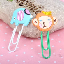 20 шт./лот милые Креативные силиконовые Мультяшные дизайнерские металлические скрепки DIY Многофункциональные закладки офисные школьные принадлежности