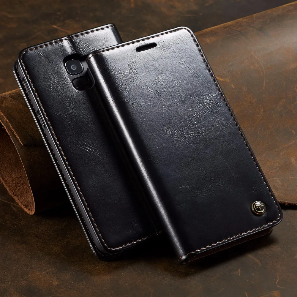 Leather Flip Case For Samsung Galaxy J8 2018 Case Wallet Business Phone