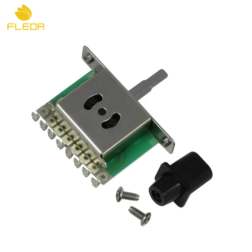 

FLEOR 3 Way Pickup Selector Switch with Black Tip Cap for FD Tele Style Electric Guitar