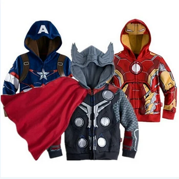 

Avengers Iron Man Thor Children Hoodies Boys Clothes Baby Boys Coat Spider Man Costume Kids Hoodie Child Top Tees T Shirts