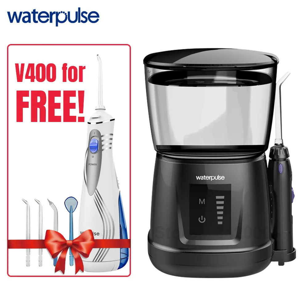 

Waterpulse V700P 10pcs Jet Tips Water Flosser 1000ml Capacity Oral Irrigator Traveler Portable Dental Oral Flosser