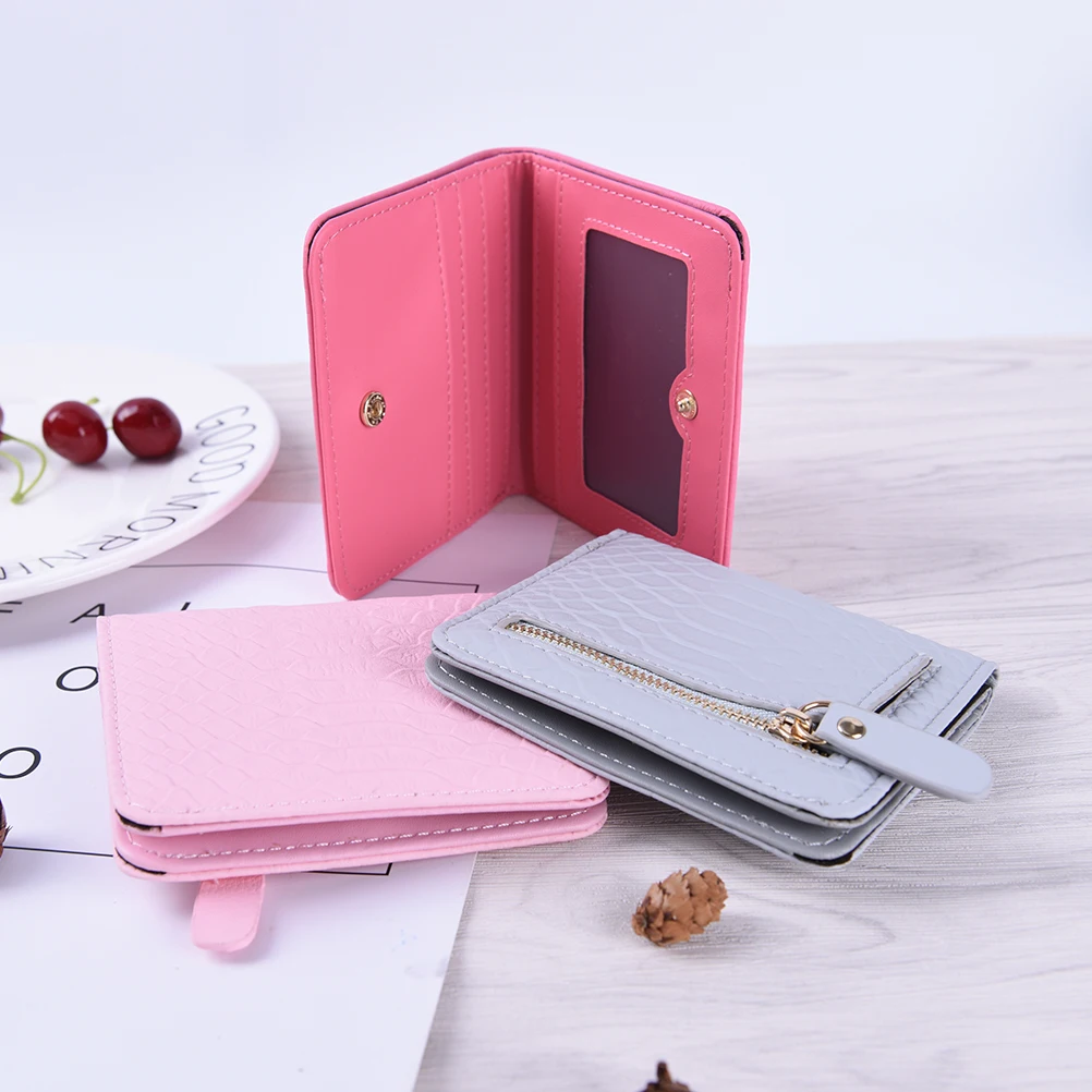 3colors Hot sale ladies PU leather women wallet simple serpentine zipper short purse