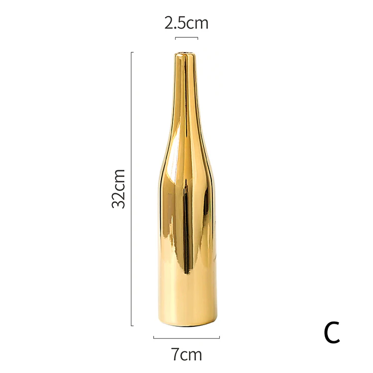 1 шт., Современная Золотая ваза, керамическая ваза для цветов, золотая металлическая ваза, контейнер для посадки воды, Настольная декоративная ваза - Цвет: C