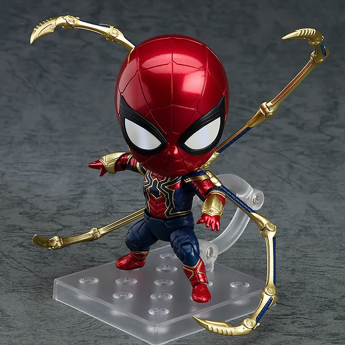 Аниме Marvel Мстители Nendoroid 1037 Милый Железный паук человек паук Kawaii 10 см фигурка игрушки