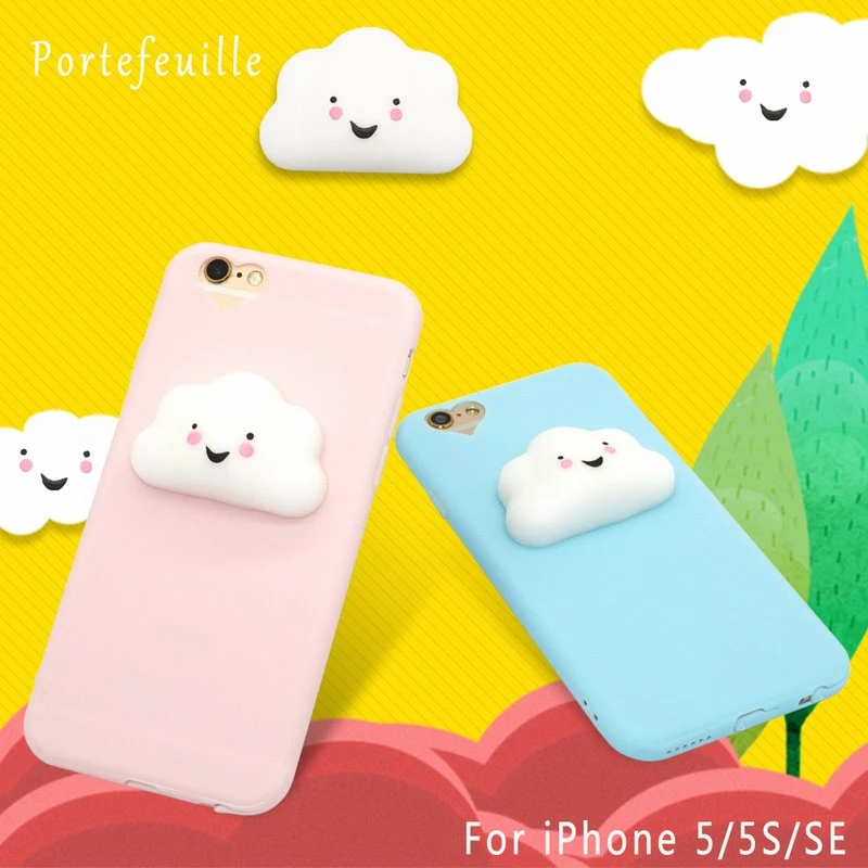 Portefeuille Silikon Kılıf Iphone 5 S 5 S Se 3d Squishy Telefon Kılıfı Için Bulut Mat Yumuşak Aşk Kalp Kapak Iphone5 S Aksesuarları Case For Iphone Phone Casessilicone Case Aliexpress