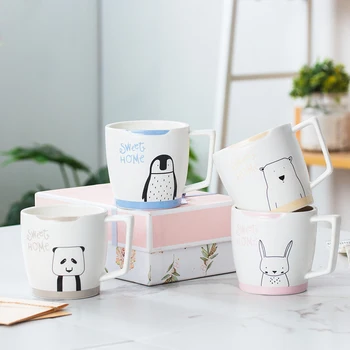 

New matt penguin mug,Ceramic panda Mug,Cartoon animal Milk Coffee Tea Cup Porcelain Mugs Birthday Gifts Lovely breakfast cup