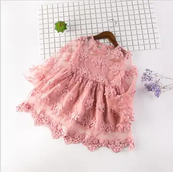 

2019 Korean style girls lace dress fashion summer girls princess dresses 2-7t B870