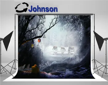 

Shepherd Winter Landscape Forest Chistmas Theme backgrounds Vinyl cloth High quality Computer print party backdrop