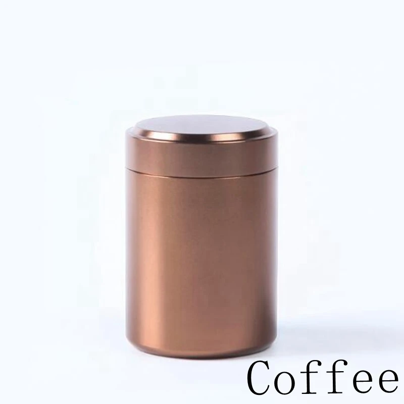 Мини металлические банки для хранения чая, закрытые бутылки для хранения, портативные контейнеры для чая из нержавеющей стали для путешествий, коробка для хранения еды - Color: Coffee