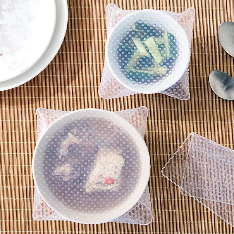 2pcs Food Fresh Keeping Saran Wrap Multifunctional Reusable Food Wraps Seal Vacuum Cover Stretch