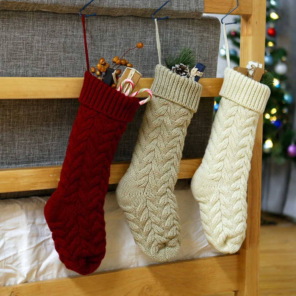 Рождественские носки; Рождественский вязаный мешок; Подарочный наполнитель; высококачественные носки; дышащие теплые носки; Hocoks Chaussette Soxs#2
