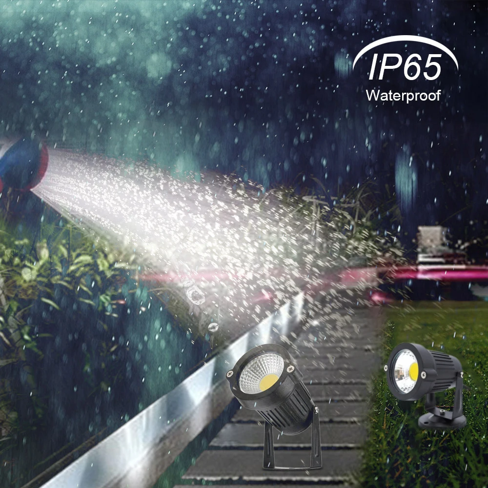 IP65 Водозащита 3 5 7 Вт удара светодио дный газон лампы с базой DC12-24V Открытый Пейзаж пятно света для сад двор