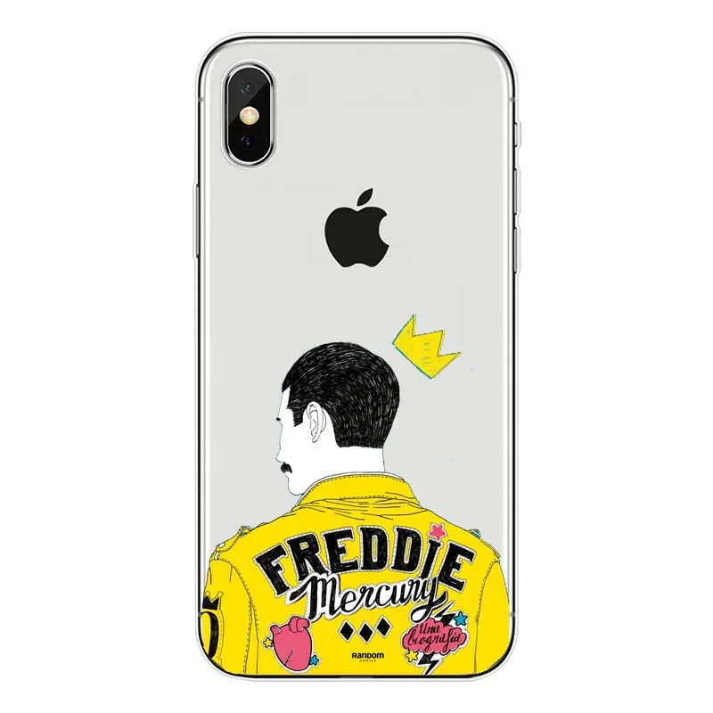 Freddie Mercury Rainha banda Soft Phone silicone TPU caso de telefone Para Apple iPhone 4 5 6 7 8 mais X Plus Fundas Coque Capa