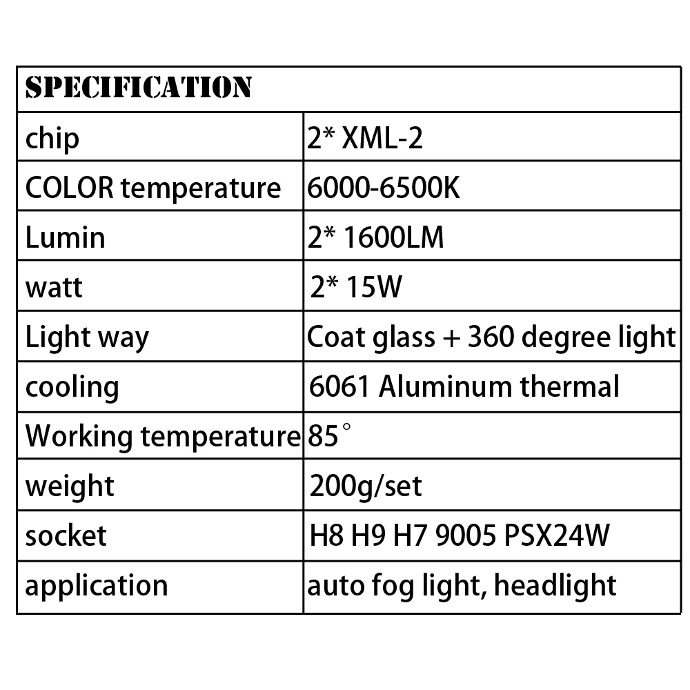  AutoEC H8 30W LED Fog Light for Accord 2013 super bright 6000K DC10V-30V #TD005 - 32360014875