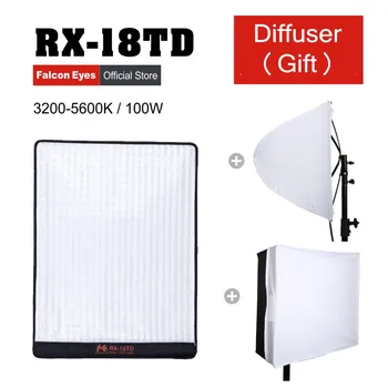 

Falcon Eyes 100W LED Photo Video Light Portable LED Photo Light 504pcs Flexible LED Photo Light RX-18TD with Diffuser CD50 Y