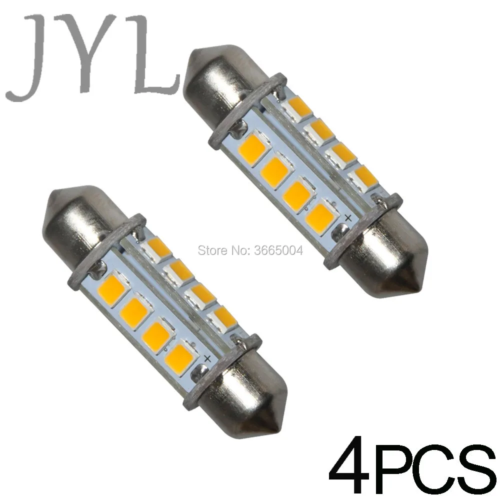 4 шт. 36 мм 16-2835 SMD светодиодный лампы для салона автомобиля 1 50 &quotГирлянда теплый