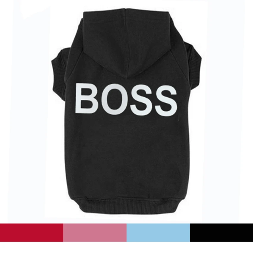 Free Shipping BOSS Printed Pet Puppy Dog Clothes Hoodies