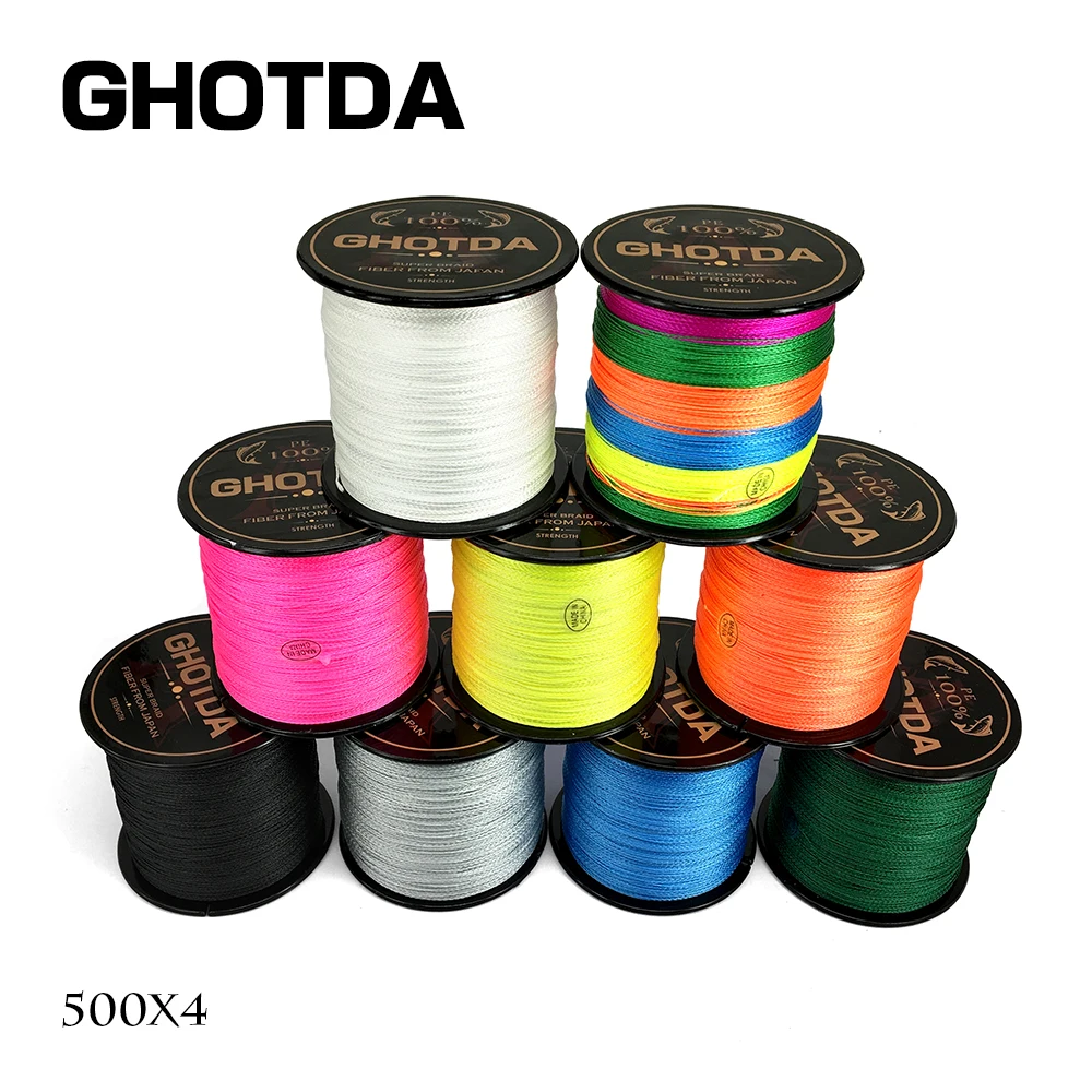 

Multifilament Fishing Line 500M 100% PE Braided 4 threads fly fishing line for carping fishing 18 28 35 40 50 60 80lb