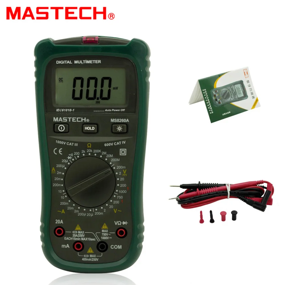 MASTECH MS8260A Цифровой мультиметр измеритель сопротивления переменного/постоянного