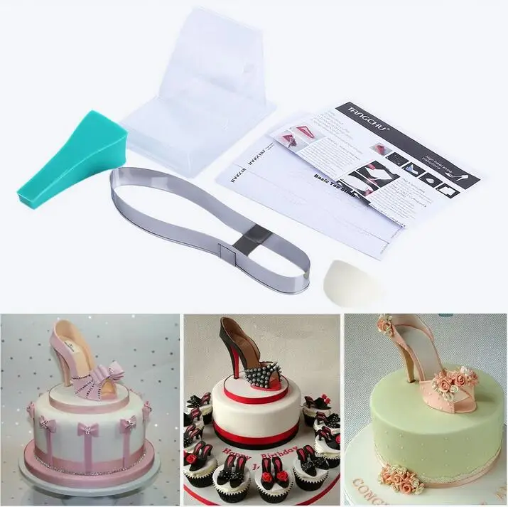 Hot Selling High Quality DIY 3D Silicone High Heel Shoes Mold Set Cake Decorating Tool For