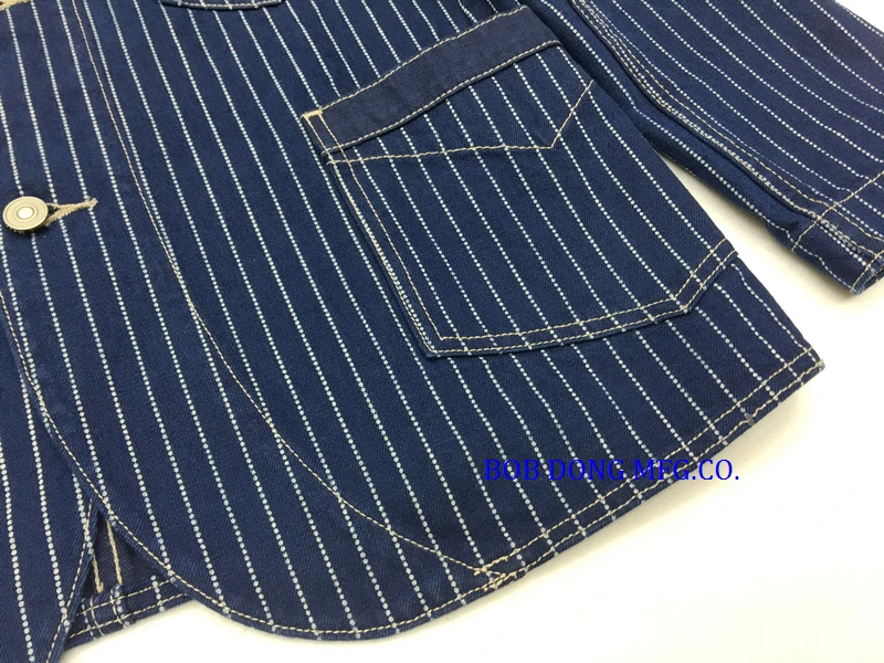BOB DONG Railway Wabash/Рабочая куртка в полоску индиго винтажное Мужское пальто рабочая