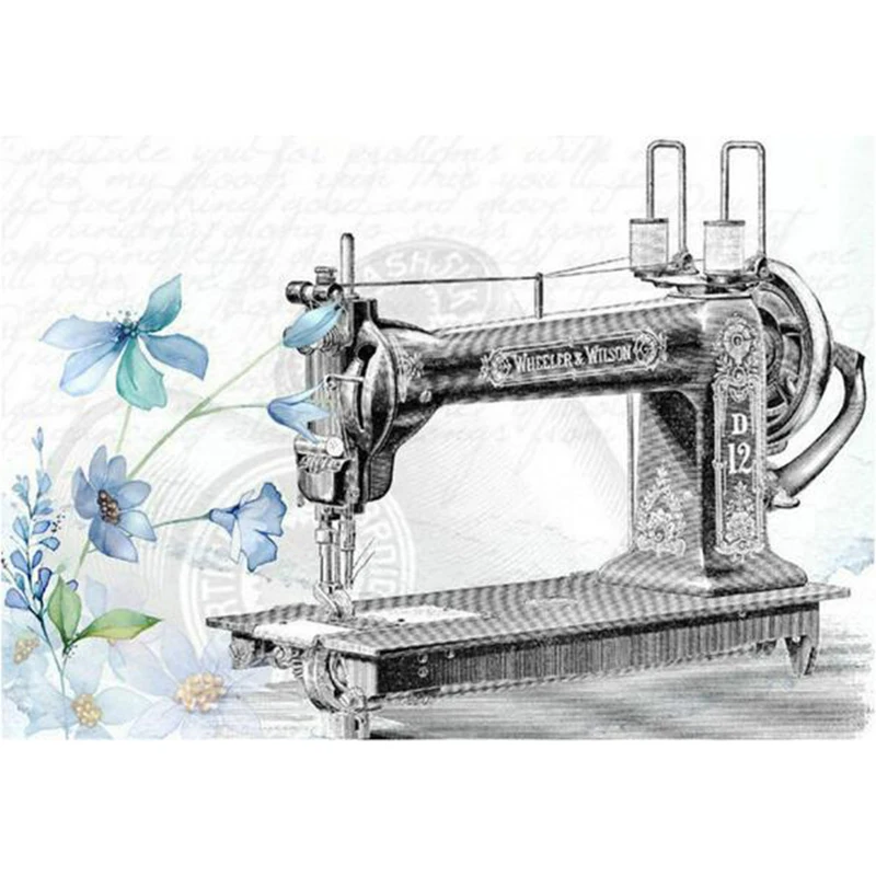 

Diamond Embroidery Sewing machine Wall Sticker Full Square/Round Rhinestones Pattern Decor Mosaic Diamond Painting Flower H439