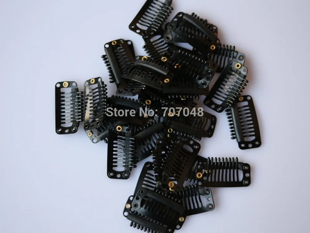 Made in South korea 20pieces/lot Black color 9 teeth Large Hair Clips Wigs Clip hair extension