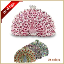 DHL Freies Pfau clutch Abendtaschen Fashion Design Luxus Kristall Kupplung mit steinen Frauen Handtasche Tierform Abend Kupplung