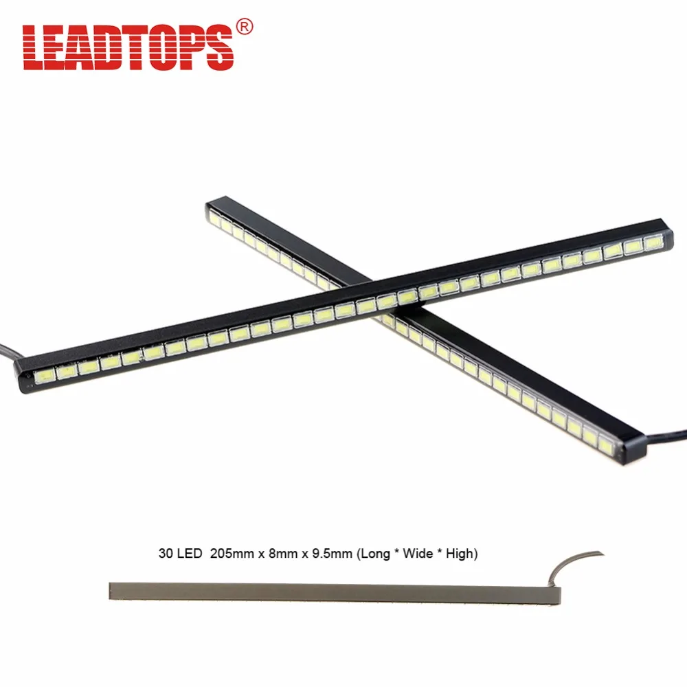 LEADTOPS 2X 30 светодиодный SMD 5630 Светодиодный фонарь для автомобиля DRL противотуманный дневной ходовой светильник Ультратонкий Невидимый Водонепроницаемый светодиодный DRL полоска CJ|drl strip|led car drlcar drl | АлиЭкспресс