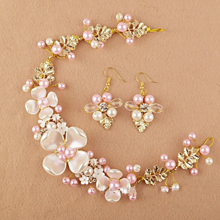 Beste Handgemaakte Parel Crystal Bridal Haar Bloem Strass Haar Sieraden Prom Hoofdtooi Hoofddeksels Vrouwen Meisjes Bruiloft Haaraccessoires