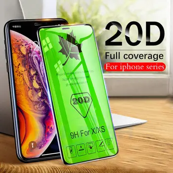 

20D Curved Edge Full Cover Protective Glass On The For iPhone X XR XS Max 7 8 Plus Tempered Screen Protector For 6 6S Glass Film