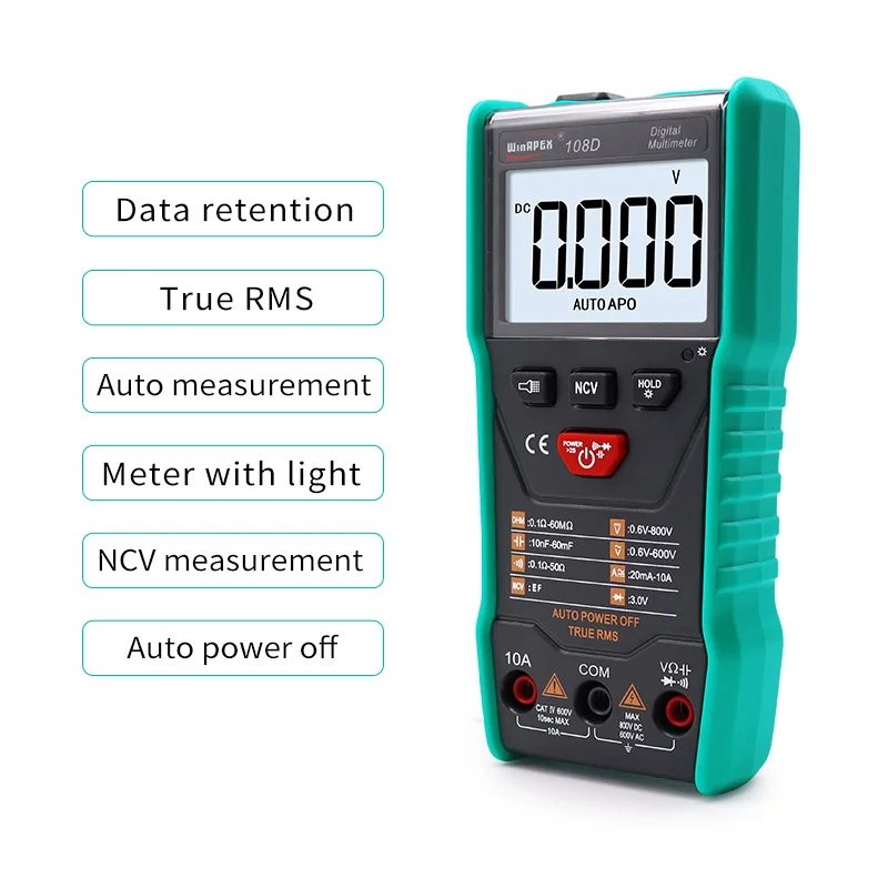 108D цифровой мультиметр тестер автоматический rms automotriz TRMS 5999 Mearuring с NCV ЖК