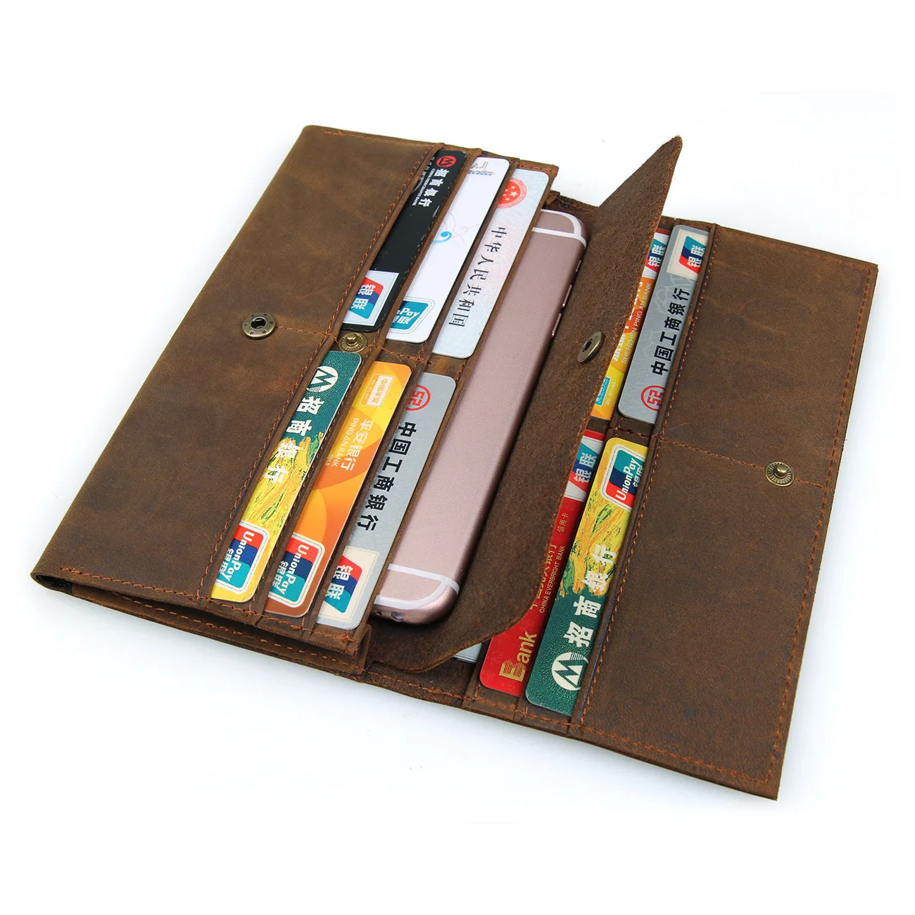 

Casual Fashion Men Casual Long Wallets Vintage Genuine Leather Wallet Cowhide Clutch Bag Men's Card Phone Holder Purse Pocket