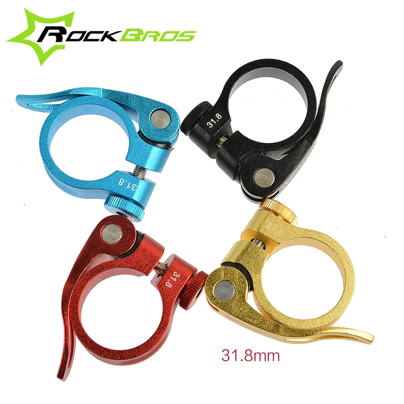 ROCKBROS Алюминий Сверхлегкий Quick Release Ciclismo велосипед MTB Горный Велосипедный Спорт Велоспорт Подседельный штырь зажим 31.8 мм 34.9 мм 40 г