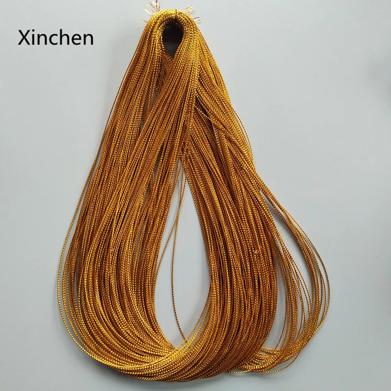 100 м 2 цвета золото серебристый шелк нитки DIY упаковочная веревка