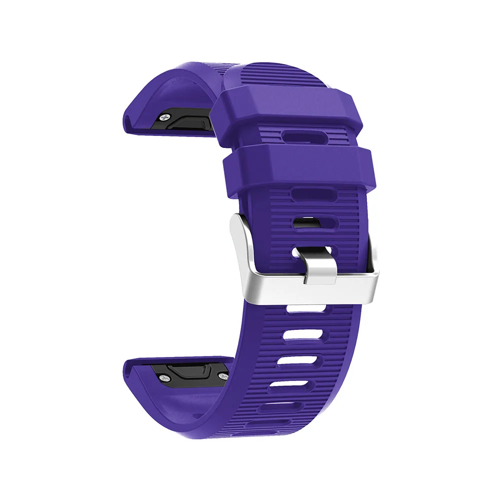 Ремешок для часов из мягкого силикагеля, быстросъемный комплект, подходит для часов 26 мм для Garmin Fenix 5X Fenix 3 HR, сменный ремешок для наручных часов - Цвет: Фиолетовый