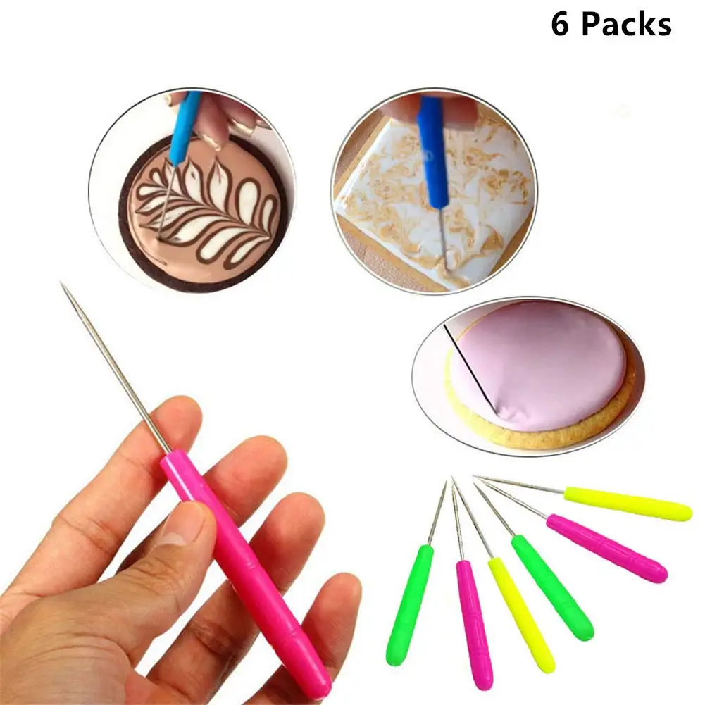 

WGT 6 PCS Scriber Needle Modelling Tool Marking Patterns Icing Cake Decorating