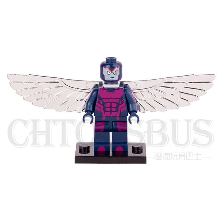 

Single Sale Archangel With Chrome Wing Iceman X-MEN Apocalypse Marvel Super Heroes Model Building minifig Blocks Kids Toys