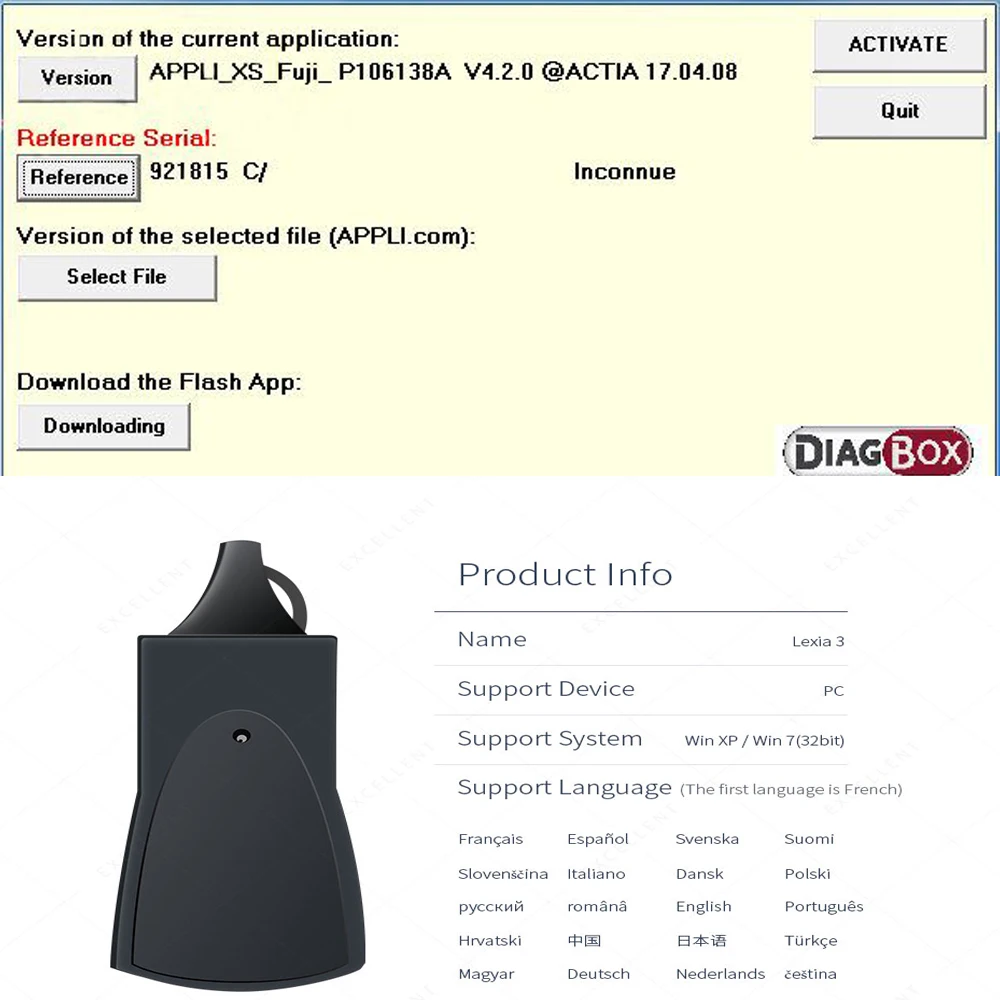 Сканер диагностический Lexia 3 PP2000 для Citroen Peugeot OBD2 полный чип Diagbox V7.83 прошивка 921815C