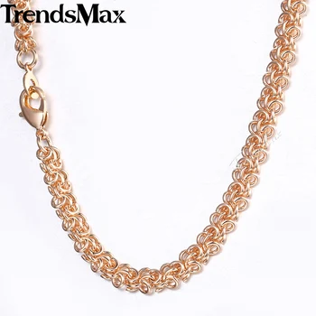 

Necklaces For Women Men 585 Rose Gold Swirl Link Chain Necklace Woman Fashion Gifts 2018 Dropshipping Wholesale Jewelry 6mm CN13