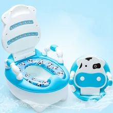 Детский унитаз с милым рисунком, портативное мягкое детское сиденье для унитаза, пластиковый детский горшок, детский туалет, удобный стул со спинкой