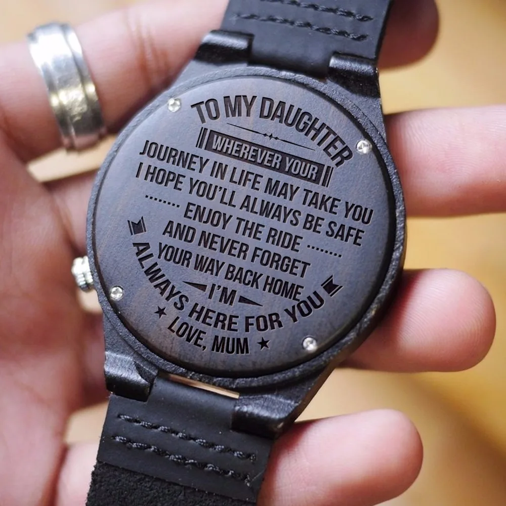 Special Gift Engraving Men Watches Wallet Family for Son DAD MOM Men's Boyfriend Quartz Women Wristwatch for Engrave Logo