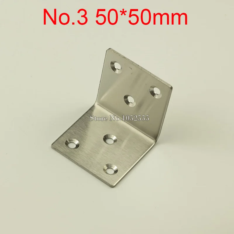 

10PCS 50*50mm stainless steel furniture corners angle bracket L shape metal frame board support fastening fittings K273