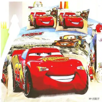 

3D Cartoon twin size bedding set for Kids Bedroom decor single bed sheet set duvet cover Boys bedspread Racing Lightning McQueen