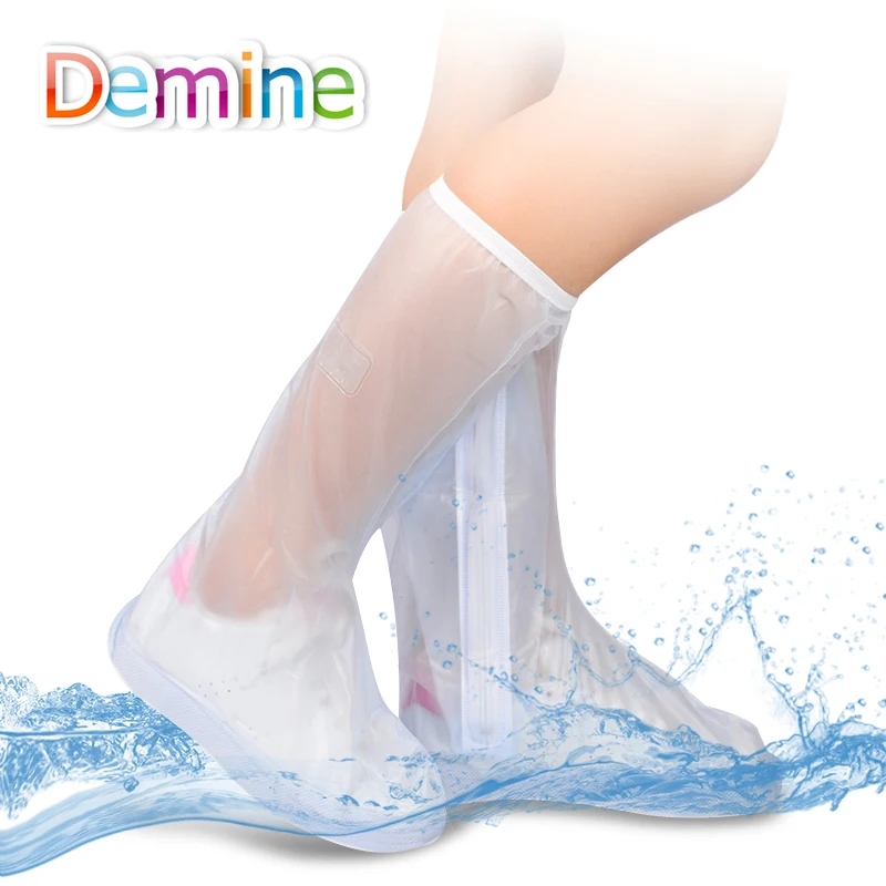 

Demine Reusable Waterproof High-Top Non-slip Motorcycle Cycling Rain Boot Rain Shoe Covers Protector Wear Shoe Unisex Rain Boots