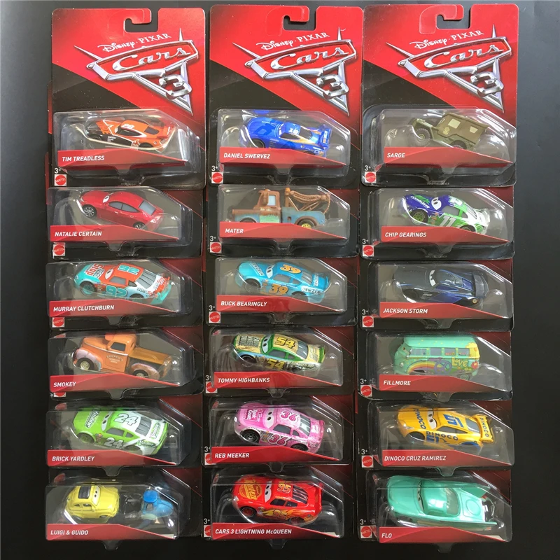 Модель автомобиля из сплава Disney Pixar Cars3 24 шт. скорость вызов черный шторм Джексон