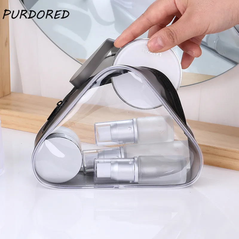 

PURDORED 1 Pc Mini Clear Cosmetic Bag PVC Beautician Makeup Bag Travel Toiletry Bag Make Up Pouch Wash Bags Dropshipping