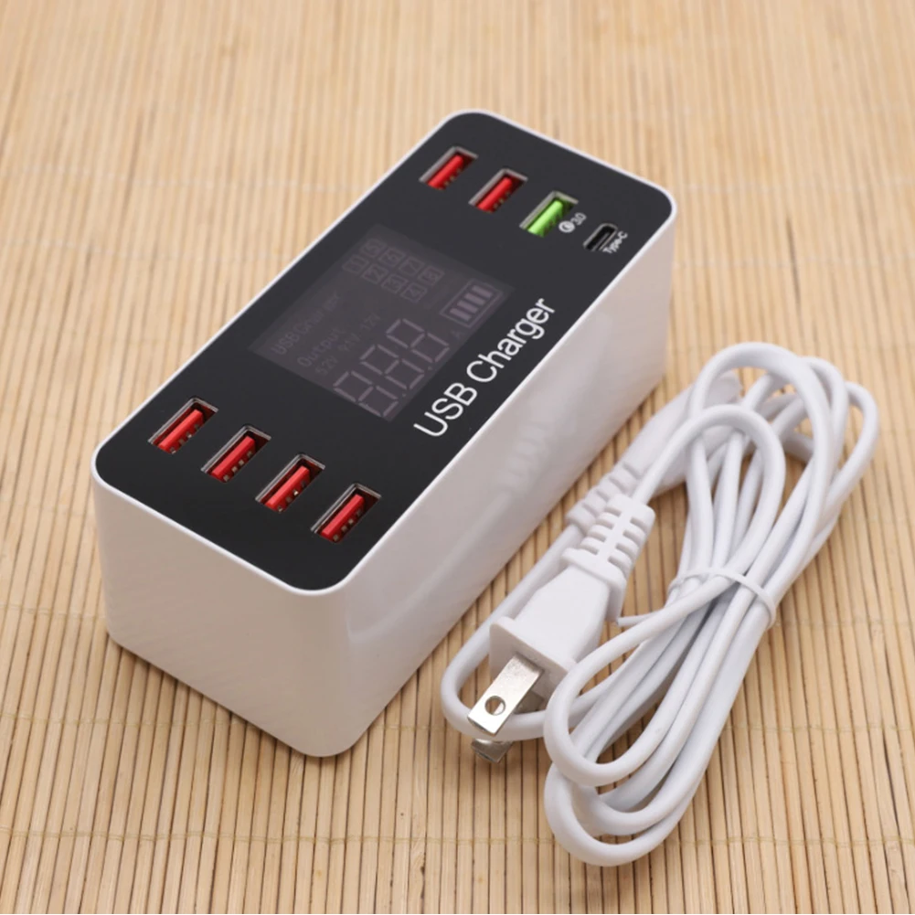 المنزل محور شاحن USB للسفر شحن محطة 8 ميناء سريعة شحن LED عرض كمبيوتر لوحي (تابلت) وهاتف ذكي سطح المكتب الدائرة حماية المنزل محور شاحن USB للسفر شحن محطة 8 ميناء سريعة شحن LED عرض كمبيوتر لوحي (تابلت) وهاتف ذكي سطح المكتب الدائرة حماية
